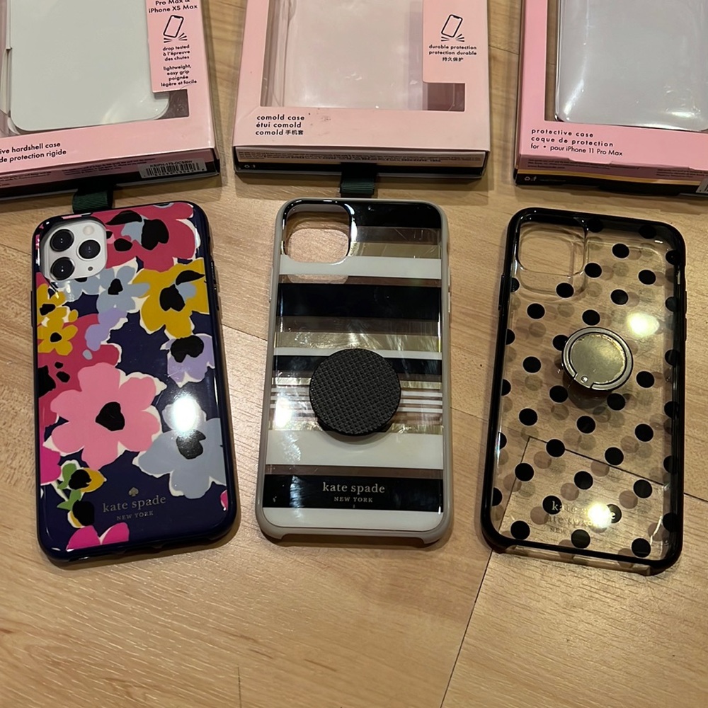 Kate Spade Lot of 3 iPhone 11 Pro Max plastic cases.